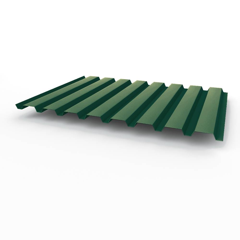 Профнастил С20 - 0,5х1150мм (RAL 6005) оцинкованный, с полимерным покрытием (полиэстер)