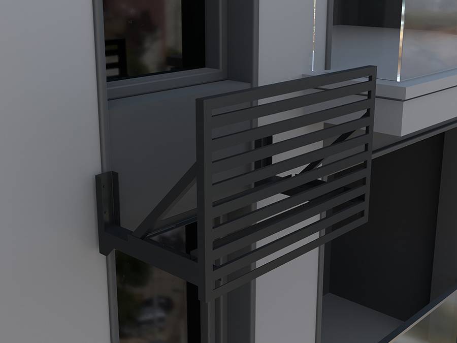 Корзина для кондиционера c горизонтальными ламелями без боковых панелей Тип 4 все цвета RAL