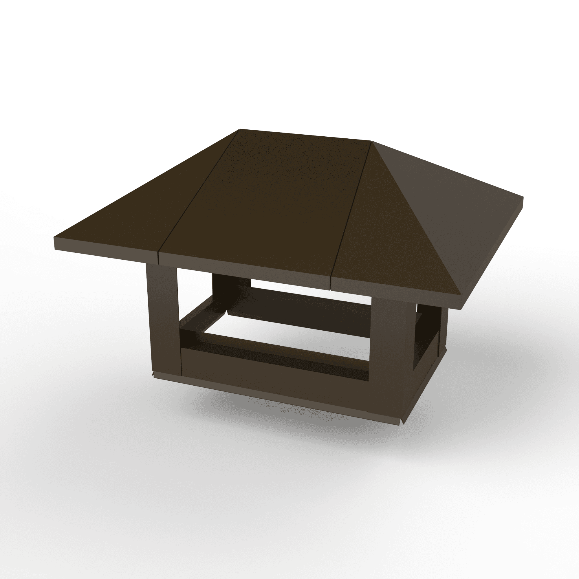 Дымник на трубу прямоугольный оцинкованный с полимерным покрытием до 2000мм RR 32