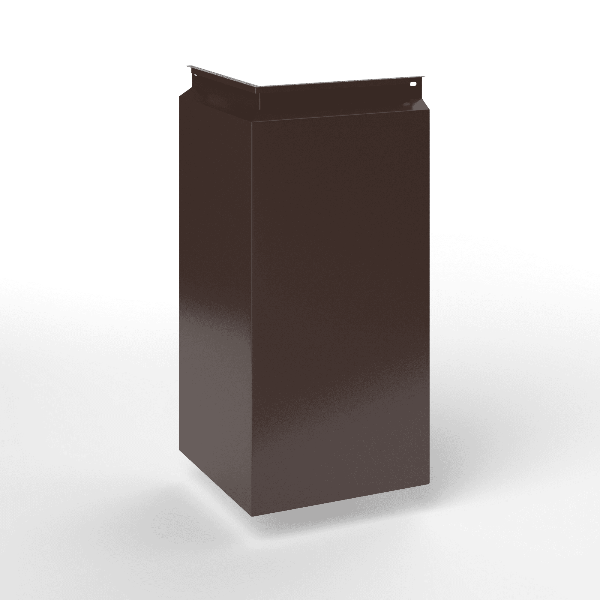 Фасадная металлокассета угловая закрытого типа оцинкованная с порошковым покрытием 1мм RAL 8017