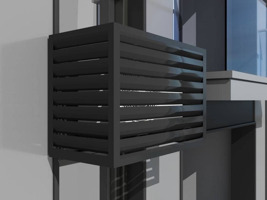 Корзина для кондиционера c вертикальными ламелями и каркасом Тип 3 все цвета RAL