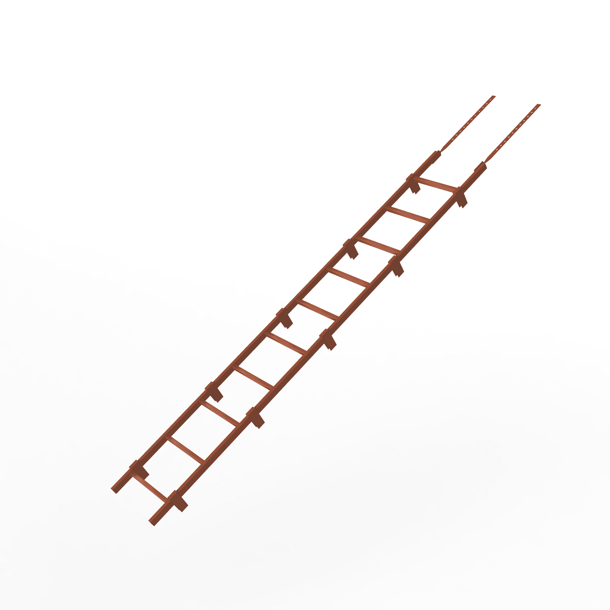 Лестница кровельная 3000мм холоднокатанная сталь с порошковым покрытием RAL 8004