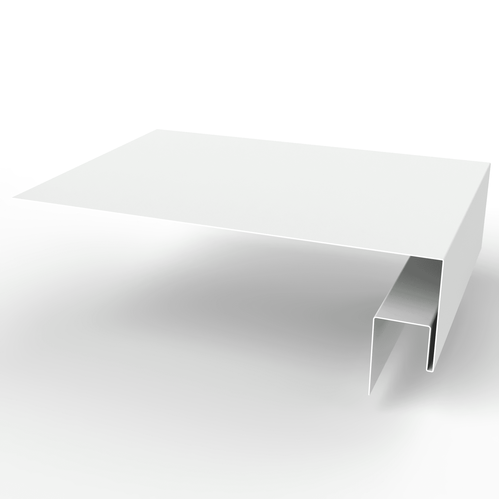 Околооконная планка сложная (j-фаска) для фасада оцинкованная с порошковым покрытием 0,45мм ширина более 625 мм RAL 9003