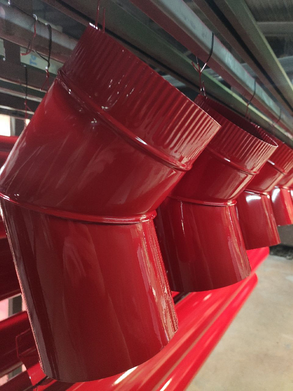 Колено водосточное оцинкованное порошок ф90мм RAL 3020