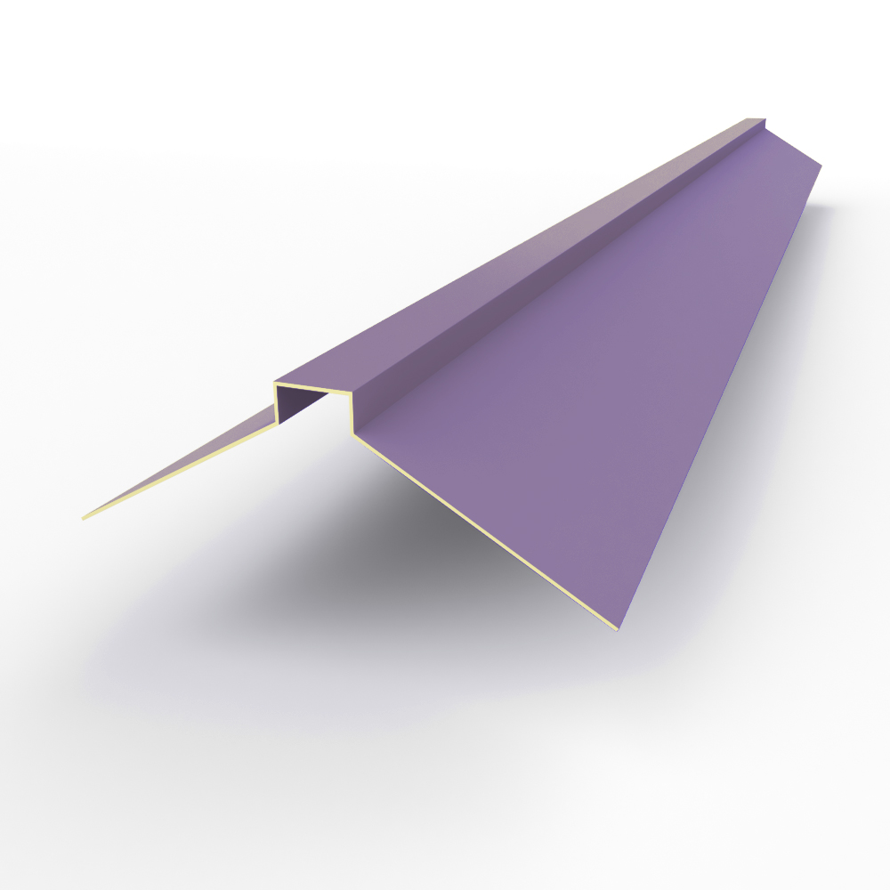 Конек фигурный 0,45 мм RAL 4011 оцинкованный, с порошковым покрытием