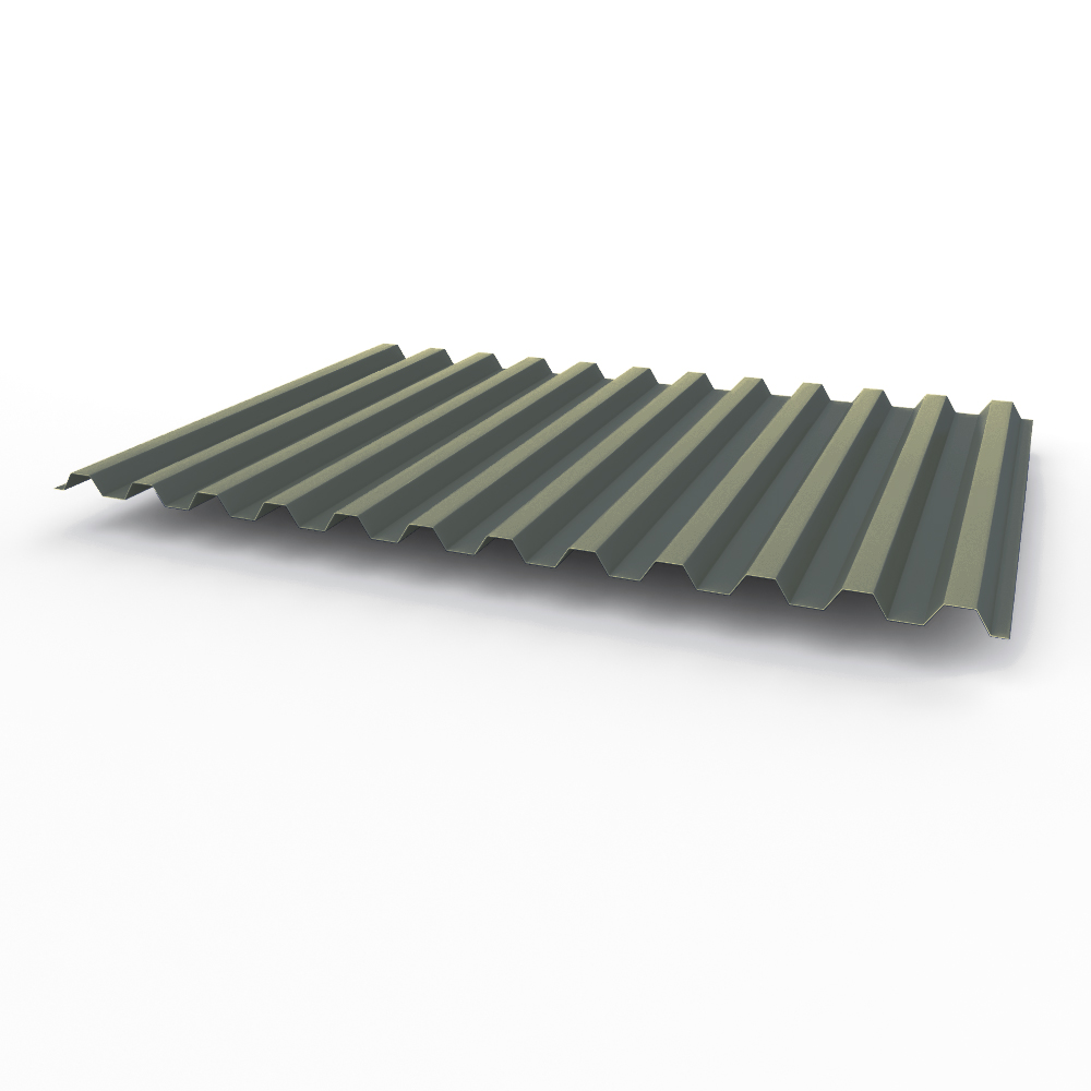 Профнастил С21 0,35х1051мм (RAL 7012) оцинкованный, с полимерным покрытием (полиэстер)