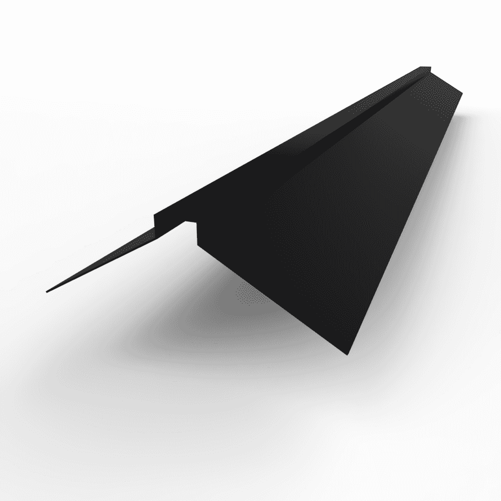 Конек фигурный 0,45 мм RAL 9005 оцинкованный, с порошковым покрытием