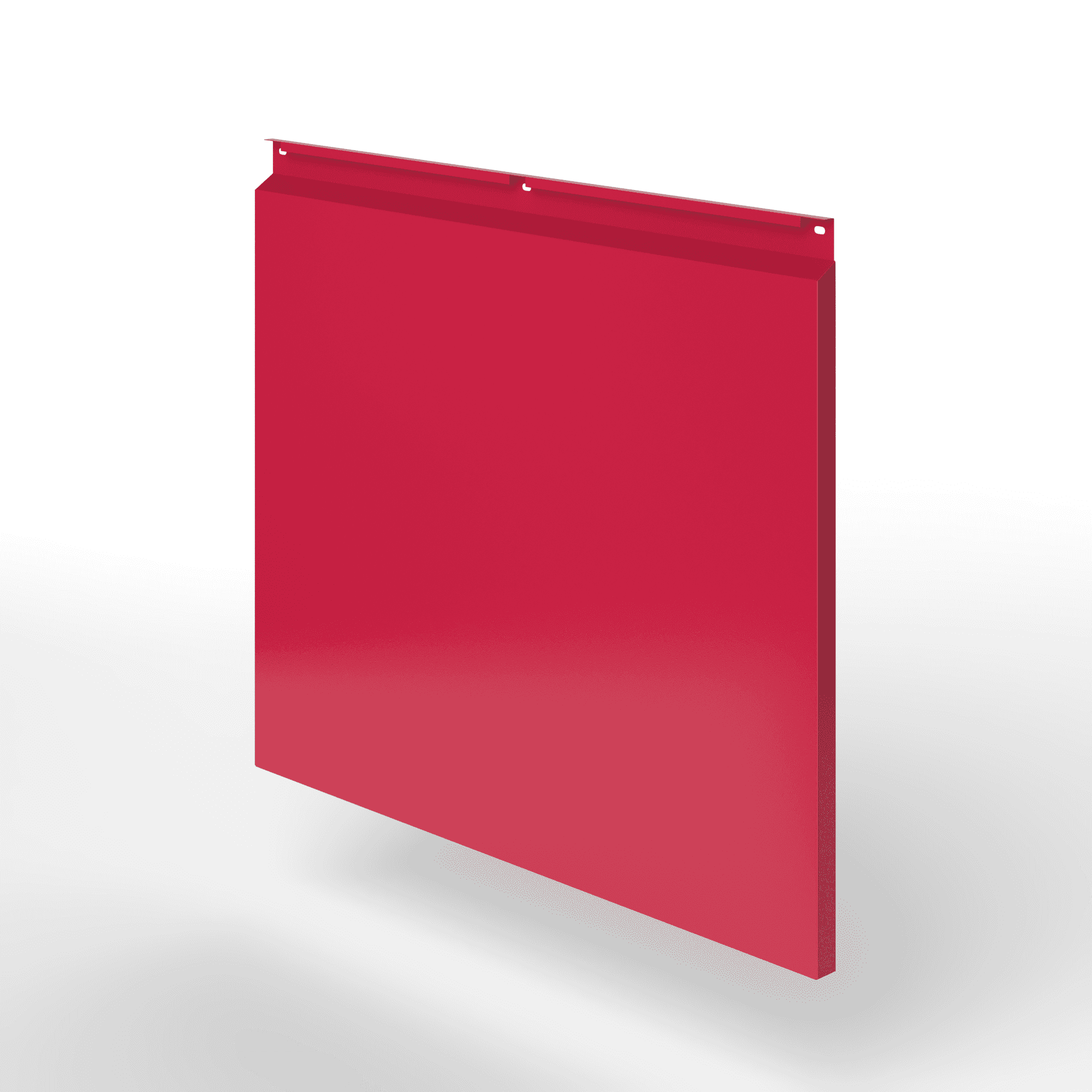 Фасадная металлокассета закрытого типа оцинкованная с порошковым покрытием 0,7x600х600мм RAL 3027 Малиново-красный