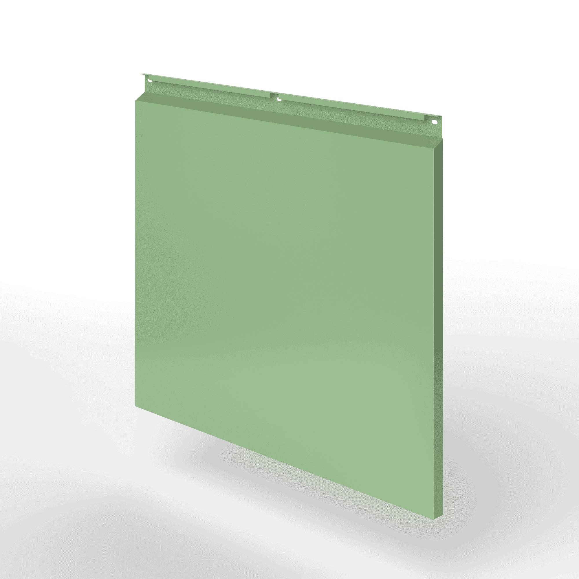 Фасадная металлокассета закрытого типа оцинкованная с порошковым покрытием 0,7x430х420мм RAL 6021 Бледно-зелёный