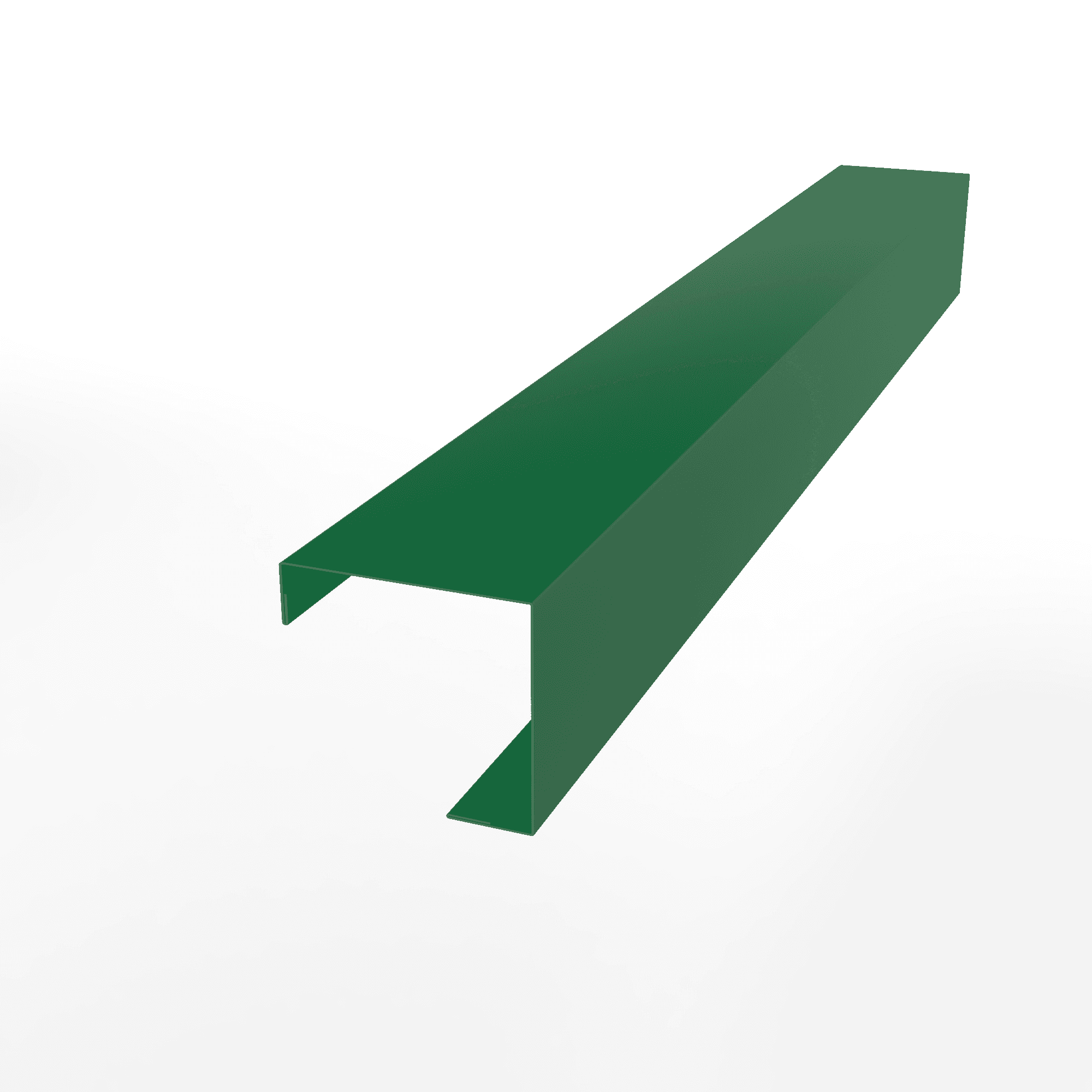 Планка угла внешнего простая  для фальцевой кровли оцинкованная с порошковым покрытием 0,45мм ширина менее 625 мм RAL 6029