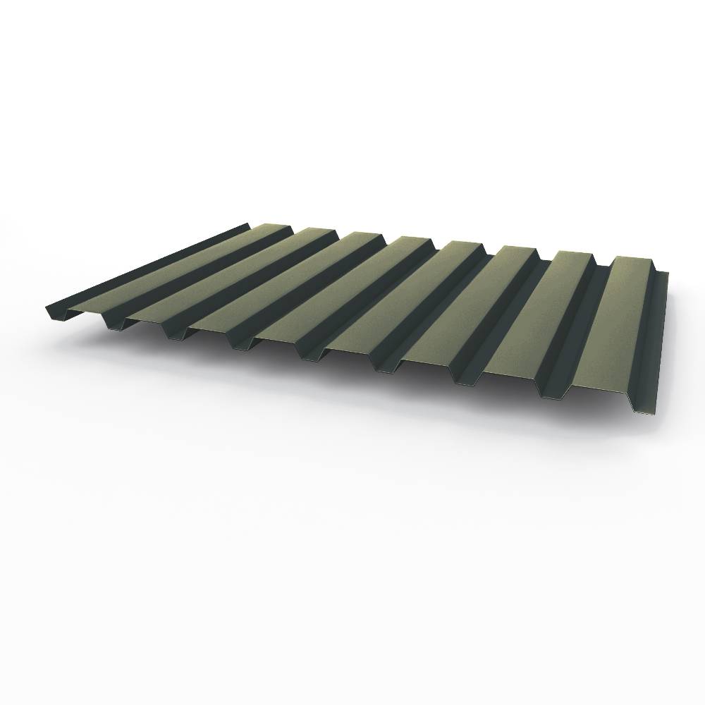 Профнастил оцинкованный с полимерным покрытием С20 Grand line Optima 0,45х1165мм RAL 7005