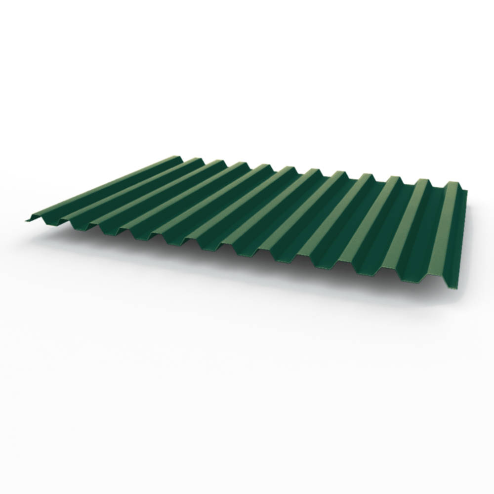 Профнастил С21 0,35х1051мм (RAL 6005) оцинкованный, с полимерным покрытием (полиэстер)