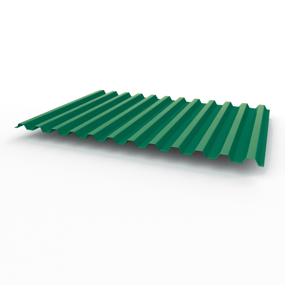 Профнастил С21 0,5х1051мм (RAL 6016) оцинкованный, с полимерным покрытием (полиэстер)