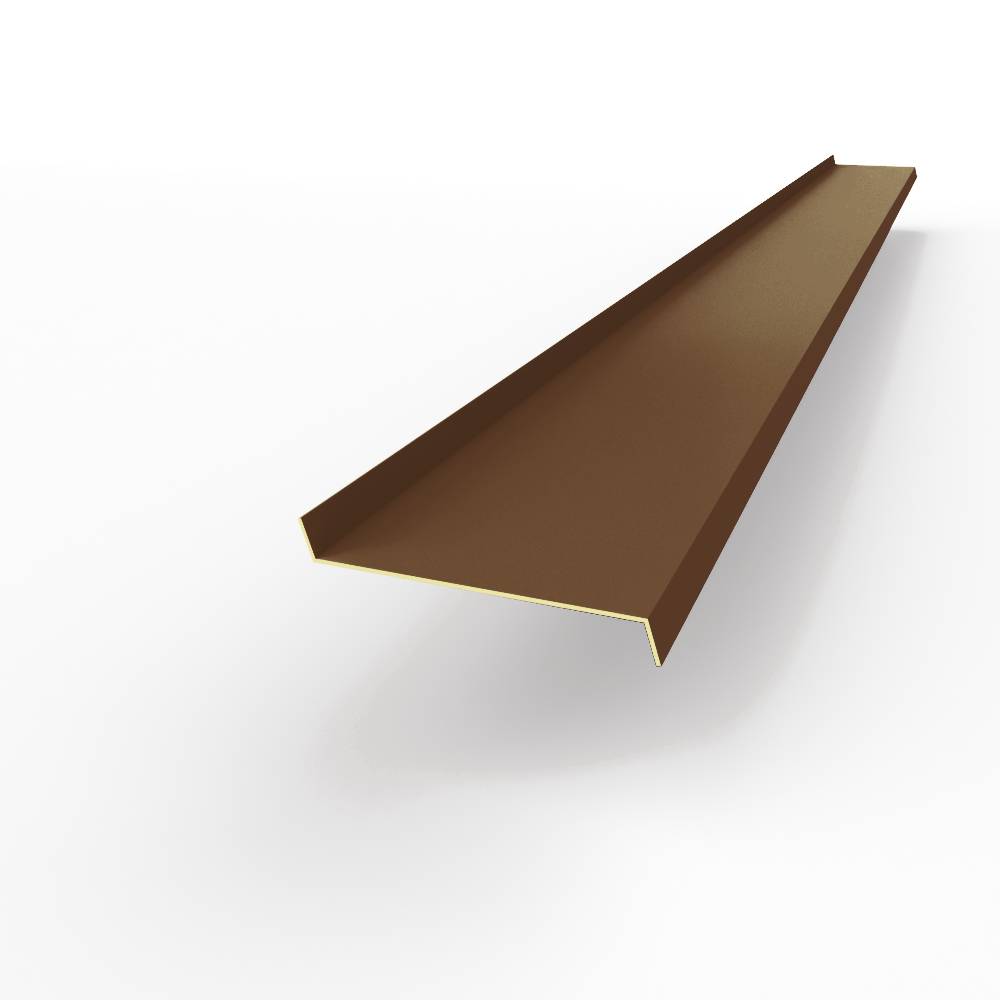 Отлив 0,55 мм RAL 8011 оконный оцинкованный c порошковым покрытием