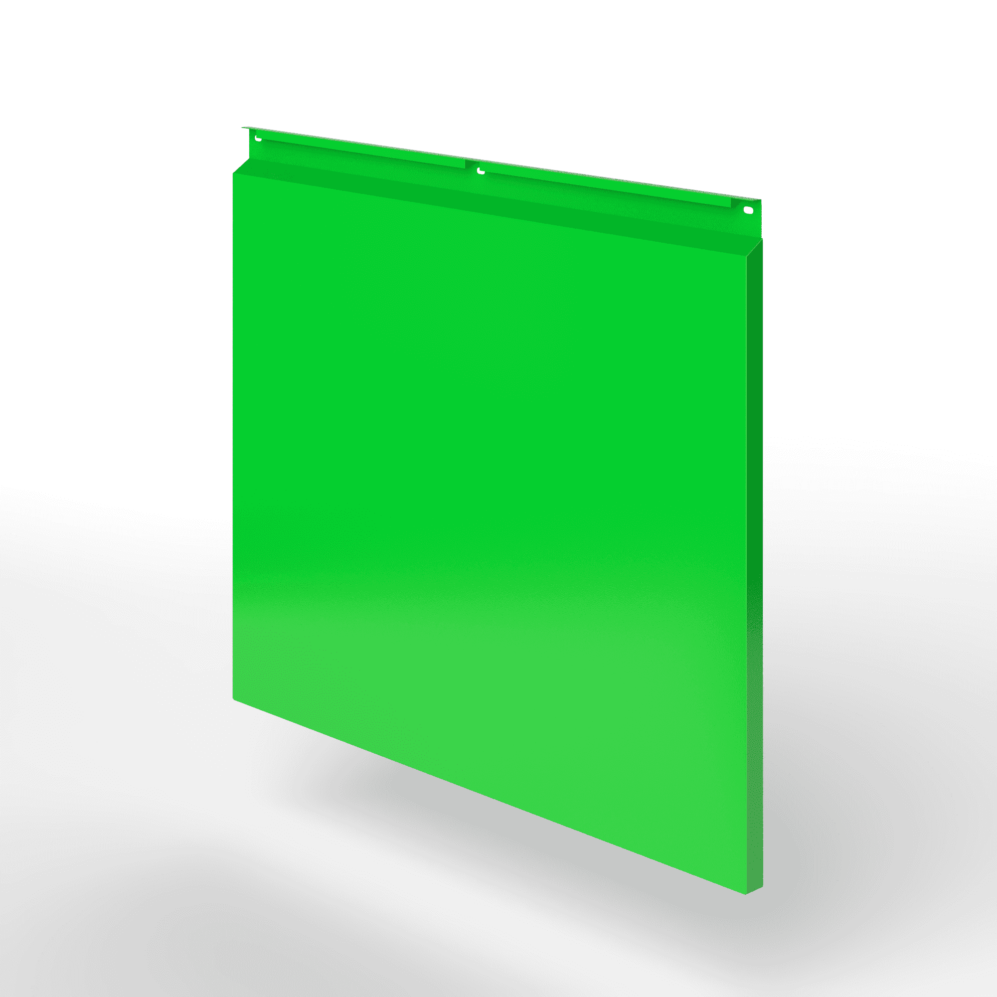 Фасадная металлокассета закрытого типа оцинкованная с порошковым покрытием 0,7x920х420мм RAL 6038 Люминесцентный зелёный