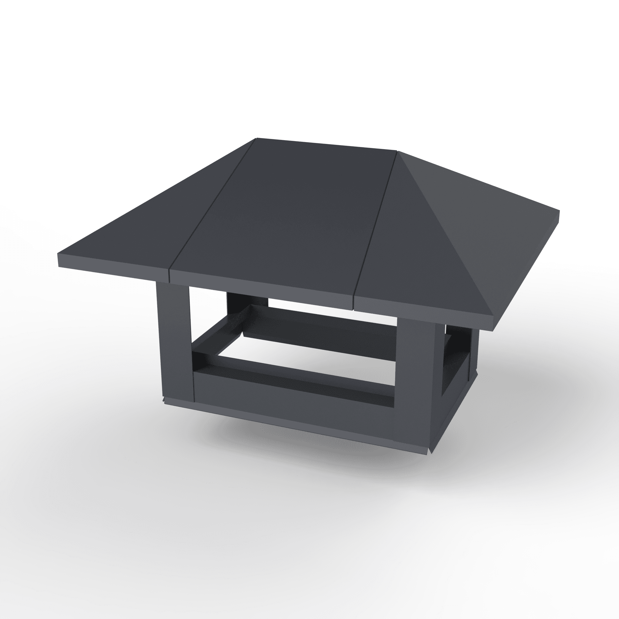 Дымник на трубу прямоугольный оцинкованный с полимерным покрытием до 2400мм RAL 7024