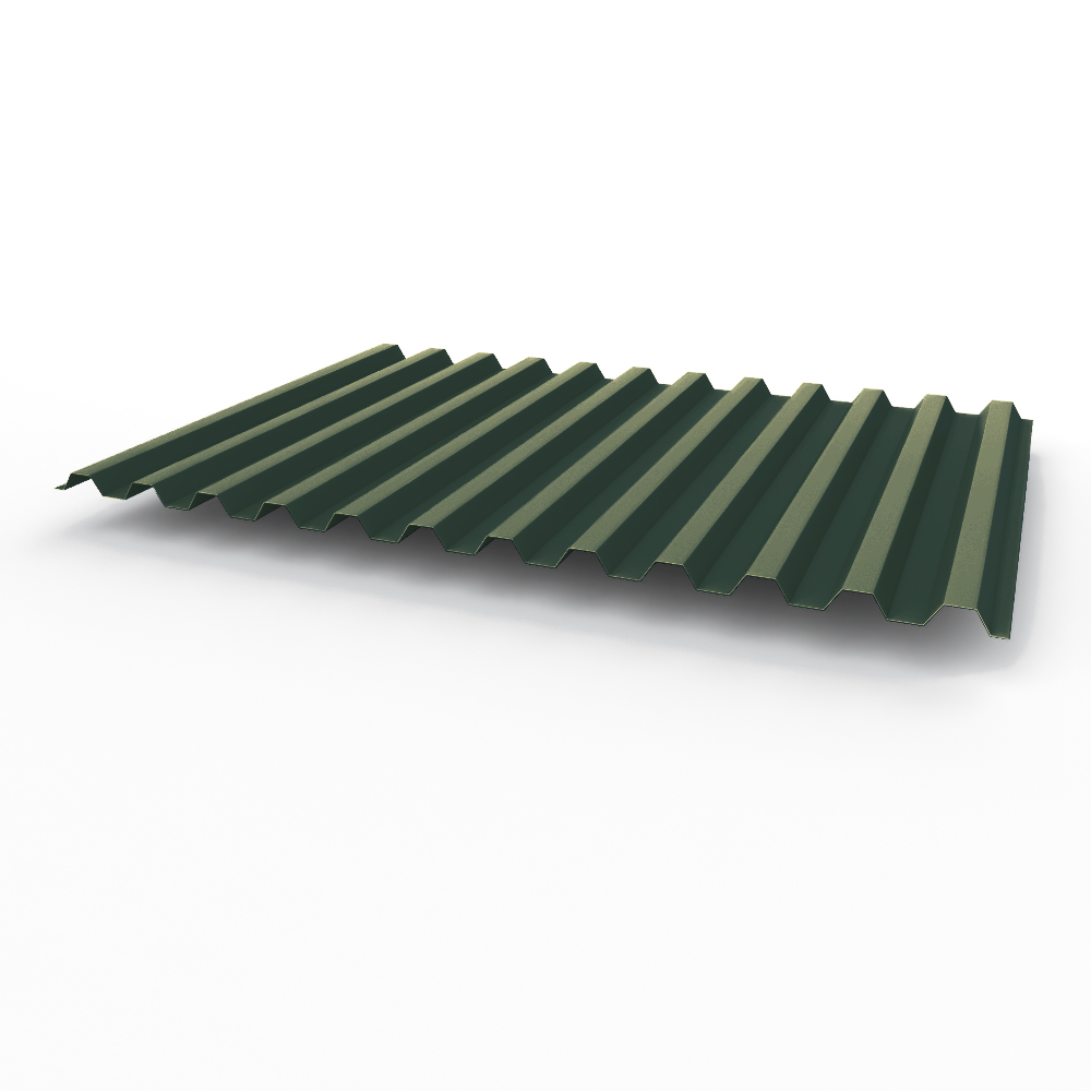 Профнастил С21 0,6х1051мм (RAL 6012) оцинкованный, с полимерным покрытием (полиэстер)