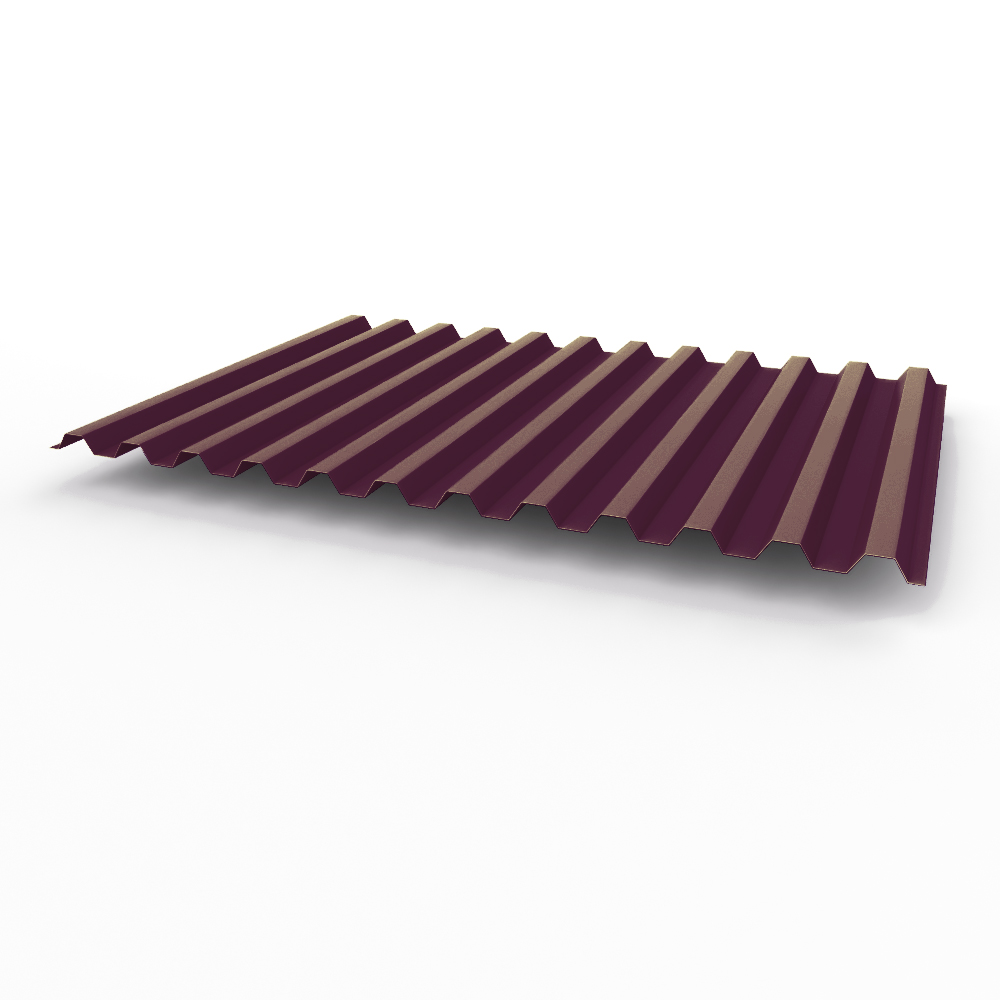 Профнастил С21 0,35х1051мм (RAL 4007) оцинкованный, с полимерным покрытием (полиэстер)