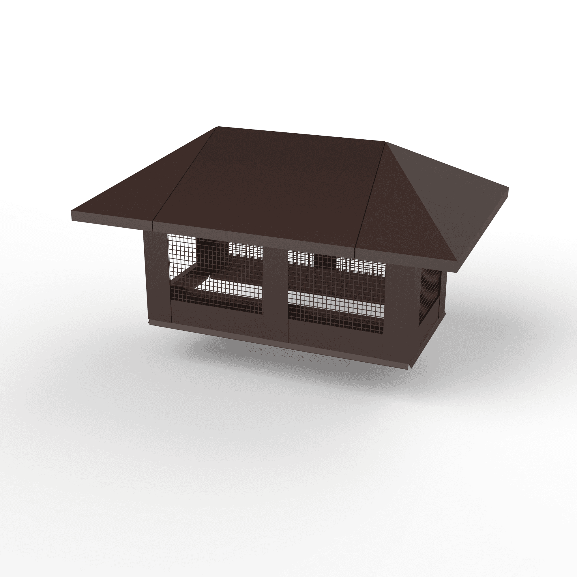 Дымник на трубу с сеткой оцинкованный с полимерным покрытием до 1600мм RAL 8017