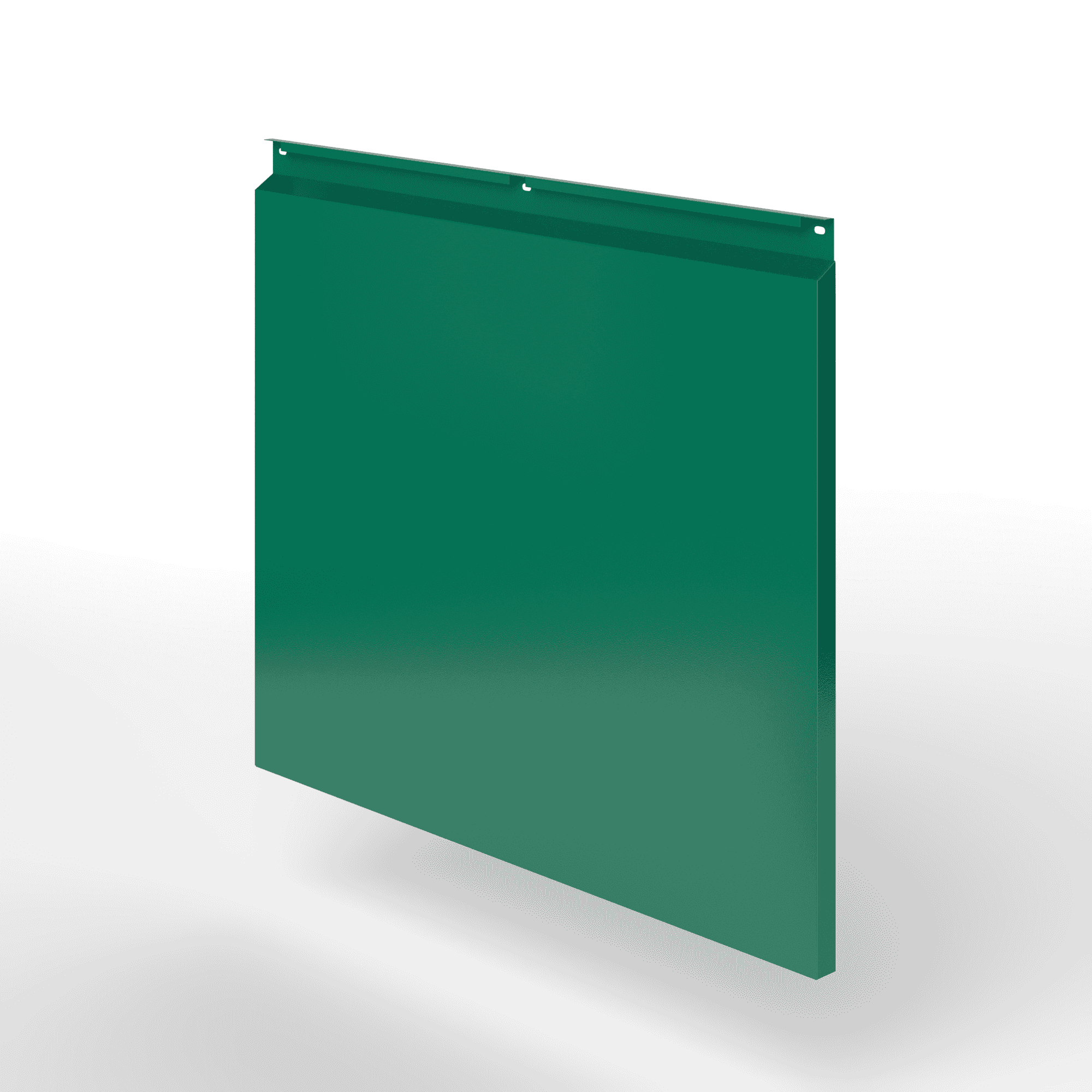 Фасадная металлокассета закрытого типа оцинкованная с порошковым покрытием 0,7x600х1270мм RAL 6016 Бирюзово-зелёный