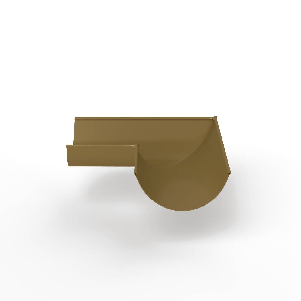 Угол 90 градусов водосточного желоба оцинкованный порошок ф220х400х400мм RAL 8000