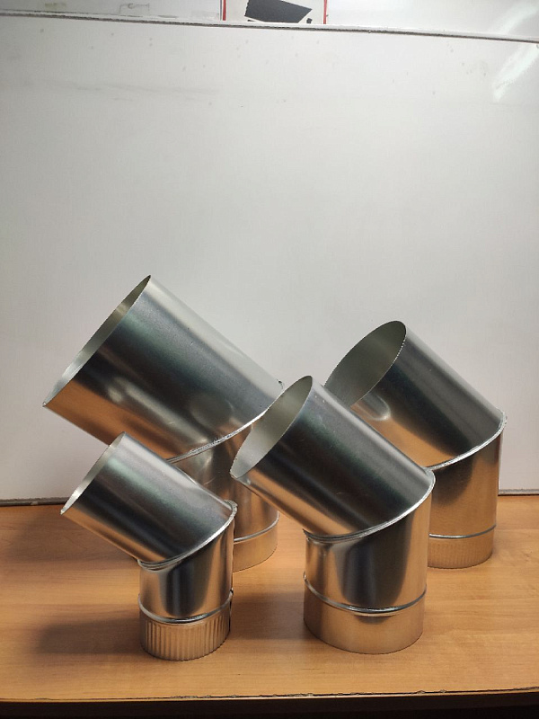 Колено сливное оцинкованное (отмёт) ф200мм