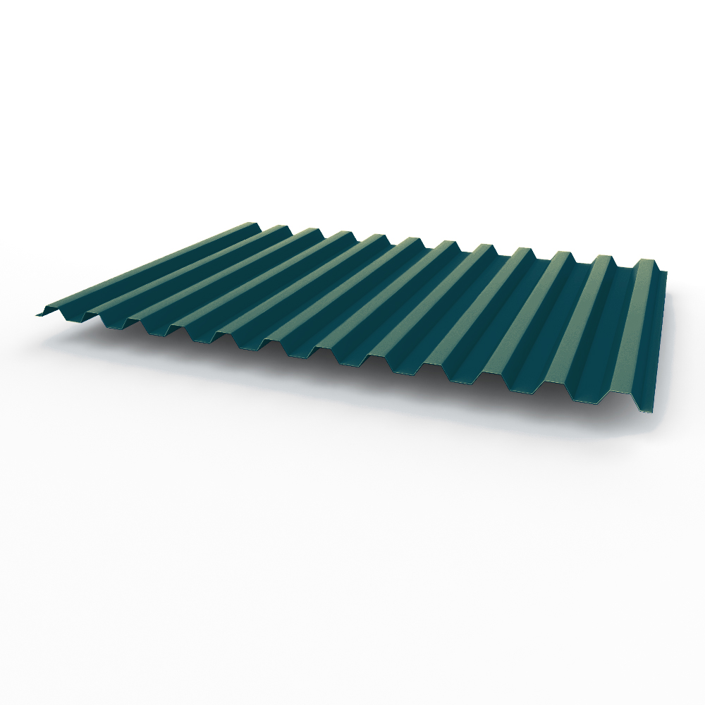 Профнастил С21 0,35х1051мм (RAL 5020) оцинкованный, с полимерным покрытием (полиэстер)