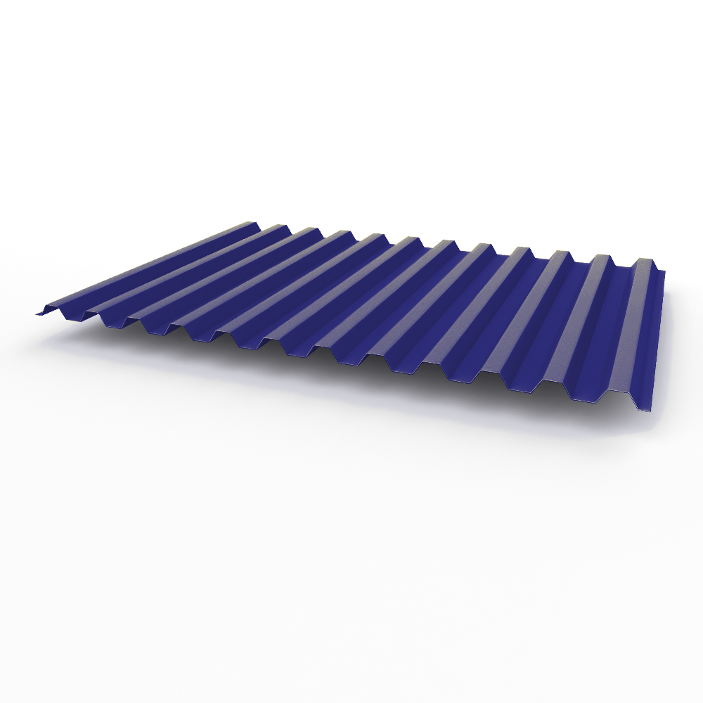 Профнастил С21 0,5х1051мм (RAL 5002) оцинкованный, с полимерным покрытием (полиэстер)