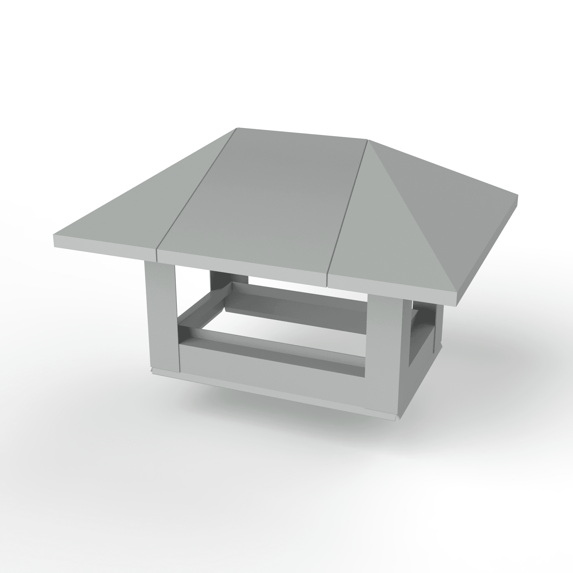 Дымник на трубу прямоугольный оцинкованный с полимерным покрытием до 1600мм RAL 9006