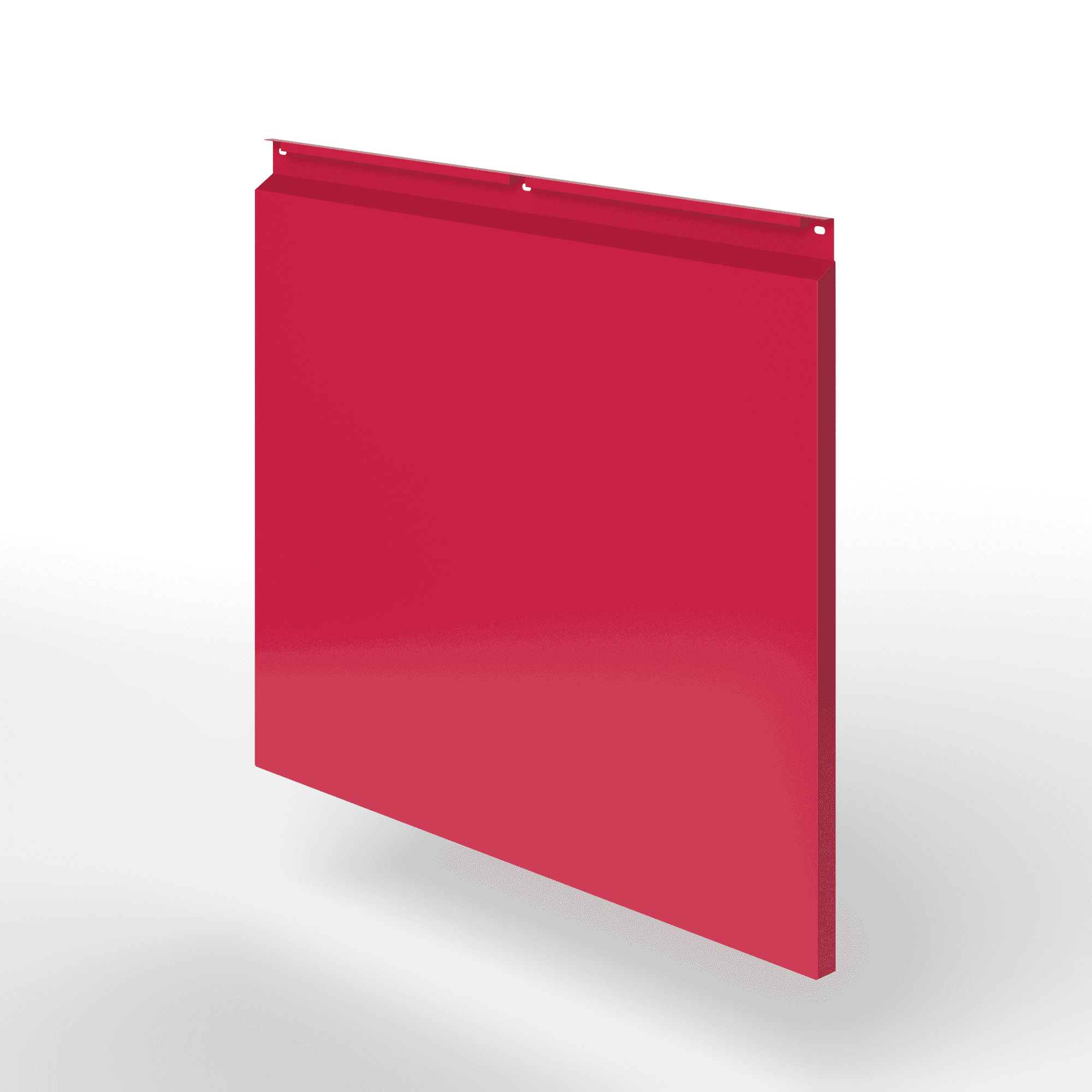 Фасадная металлокассета закрытого типа оцинкованная с порошковым покрытием 0,7x380х815мм RAL 3027 Малиново-красный