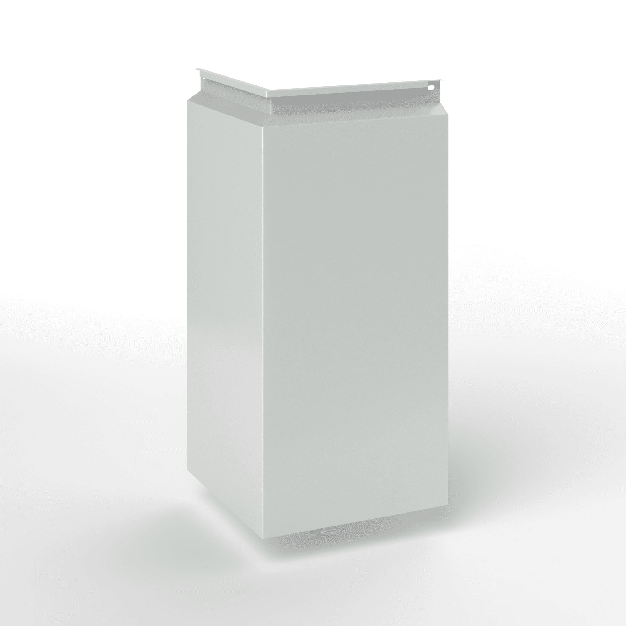 Фасадная металлокассета угловая закрытого типа оцинкованная с порошковым покрытием 0,7мм RAL 7035