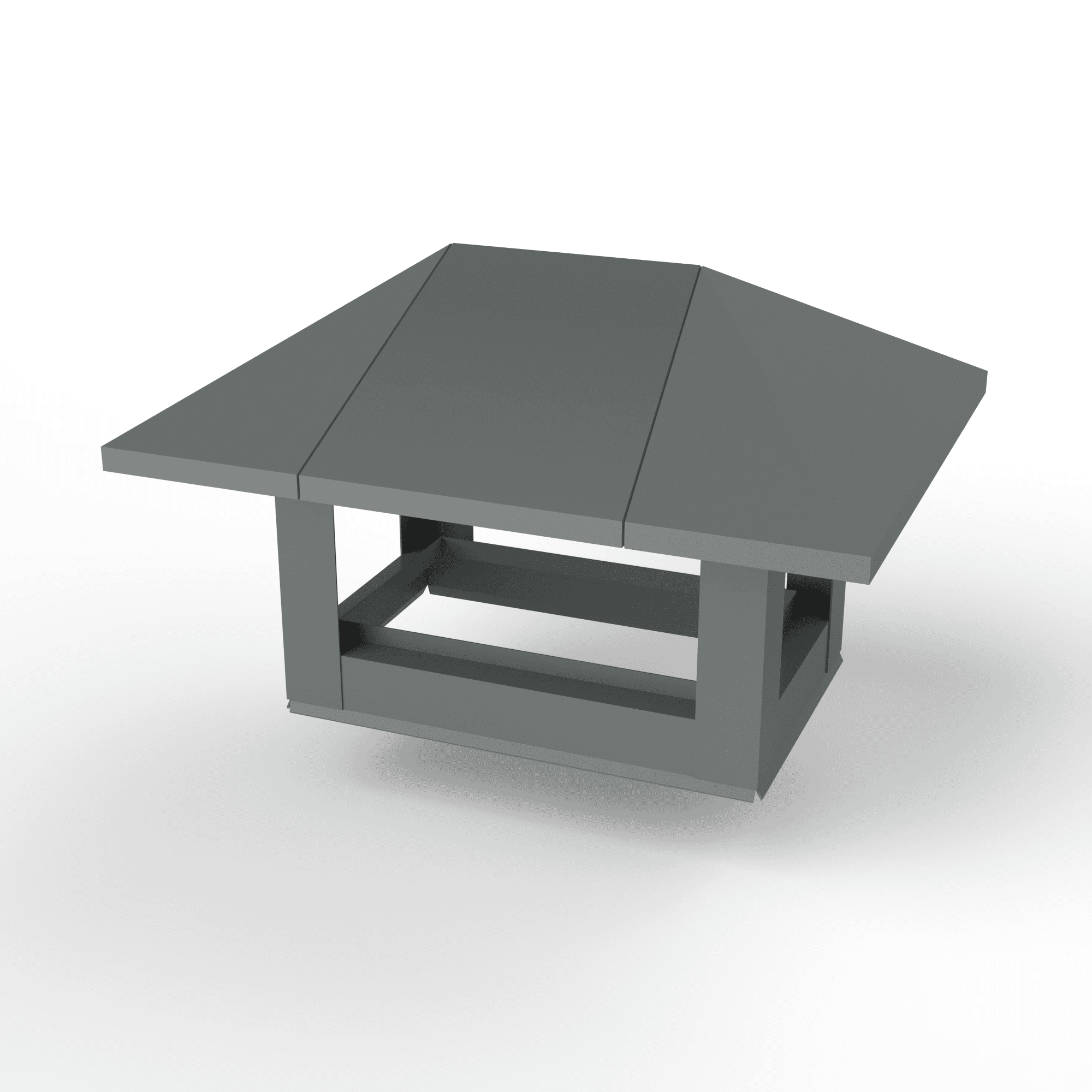 Дымник на трубу прямоугольный оцинкованный с полимерным покрытием до 1600мм RAL 7005