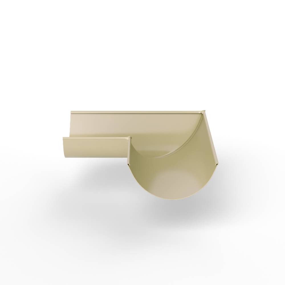 Угол 90 градусов водосточного желоба оцинкованный порошок ф180х400х400мм RAL 1015