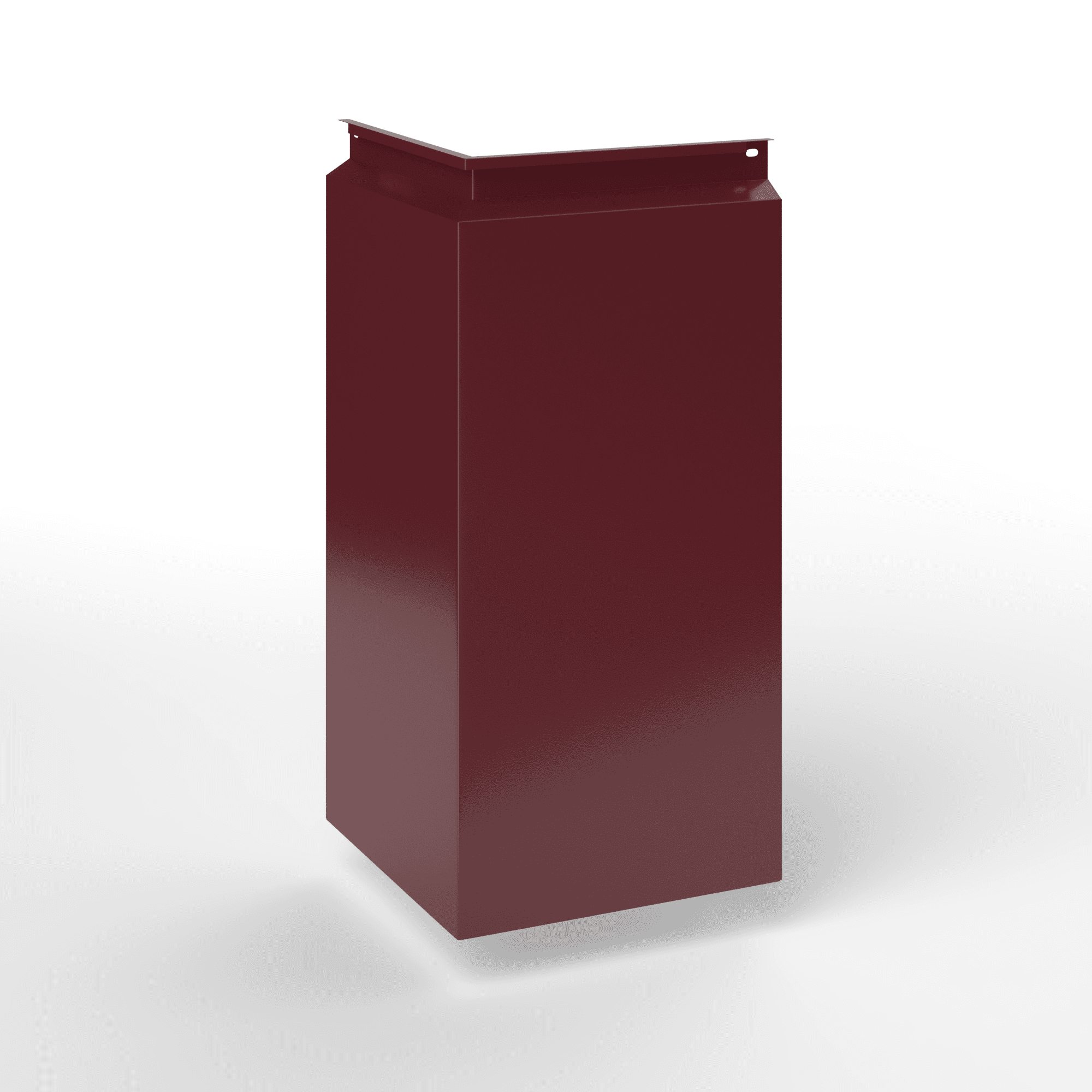 Фасадная металлокассета угловая закрытого типа оцинкованная с порошковым покрытием 1мм RAL 3005