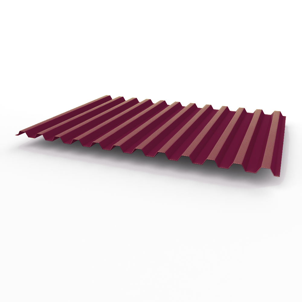 Профнастил С21 0,35х1051мм (RAL 4004) оцинкованный, с полимерным покрытием (полиэстер)