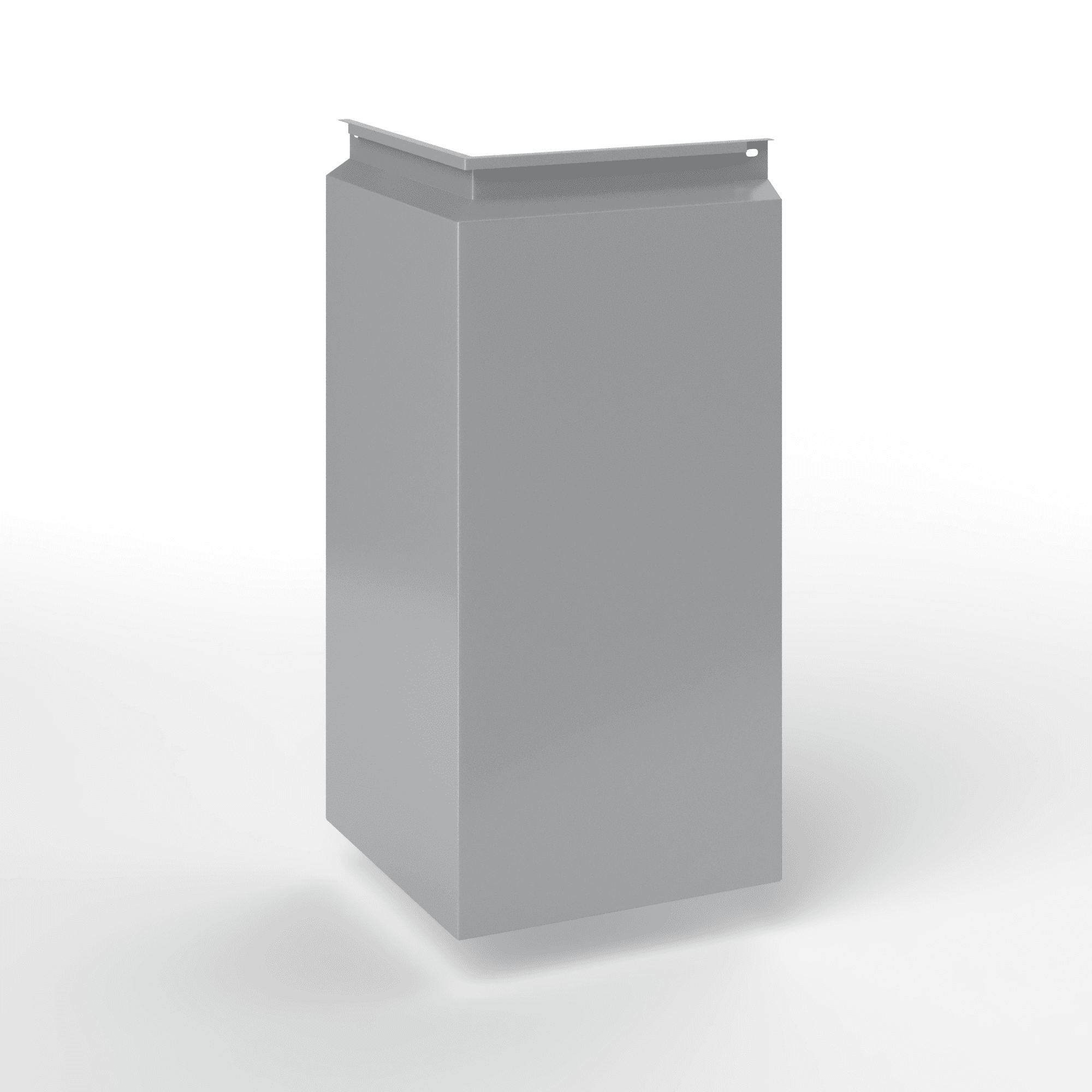 Фасадная металлокассета угловая закрытого типа оцинкованная с порошковым покрытием 1,2мм RAL 7004