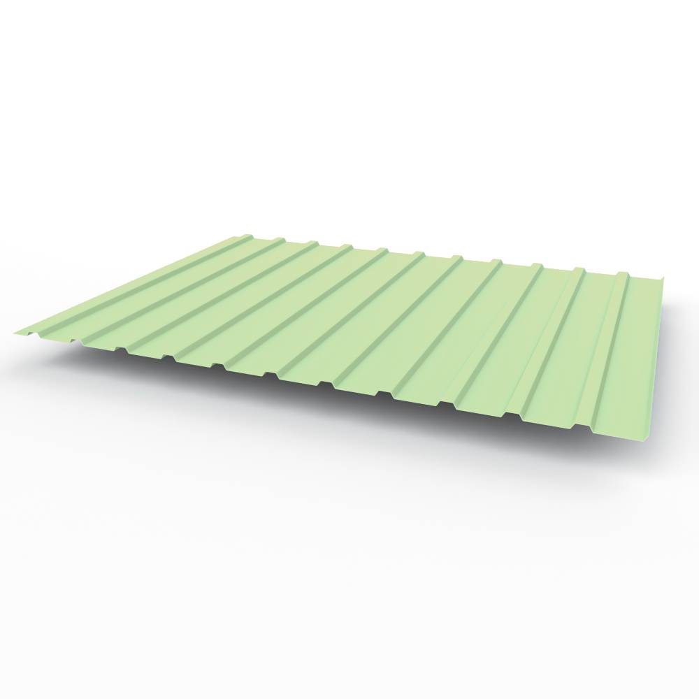 Профнастил С10 - 0,5х1180мм (RAL6019) оцинкованный, с полимерным покрытием (полиэстер)