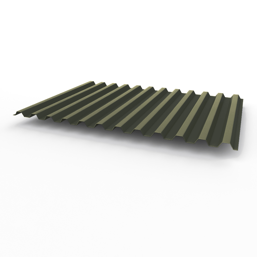 Профнастил С21 0,65х1051мм (RAL 6006) оцинкованный, с полимерным покрытием (полиэстер)