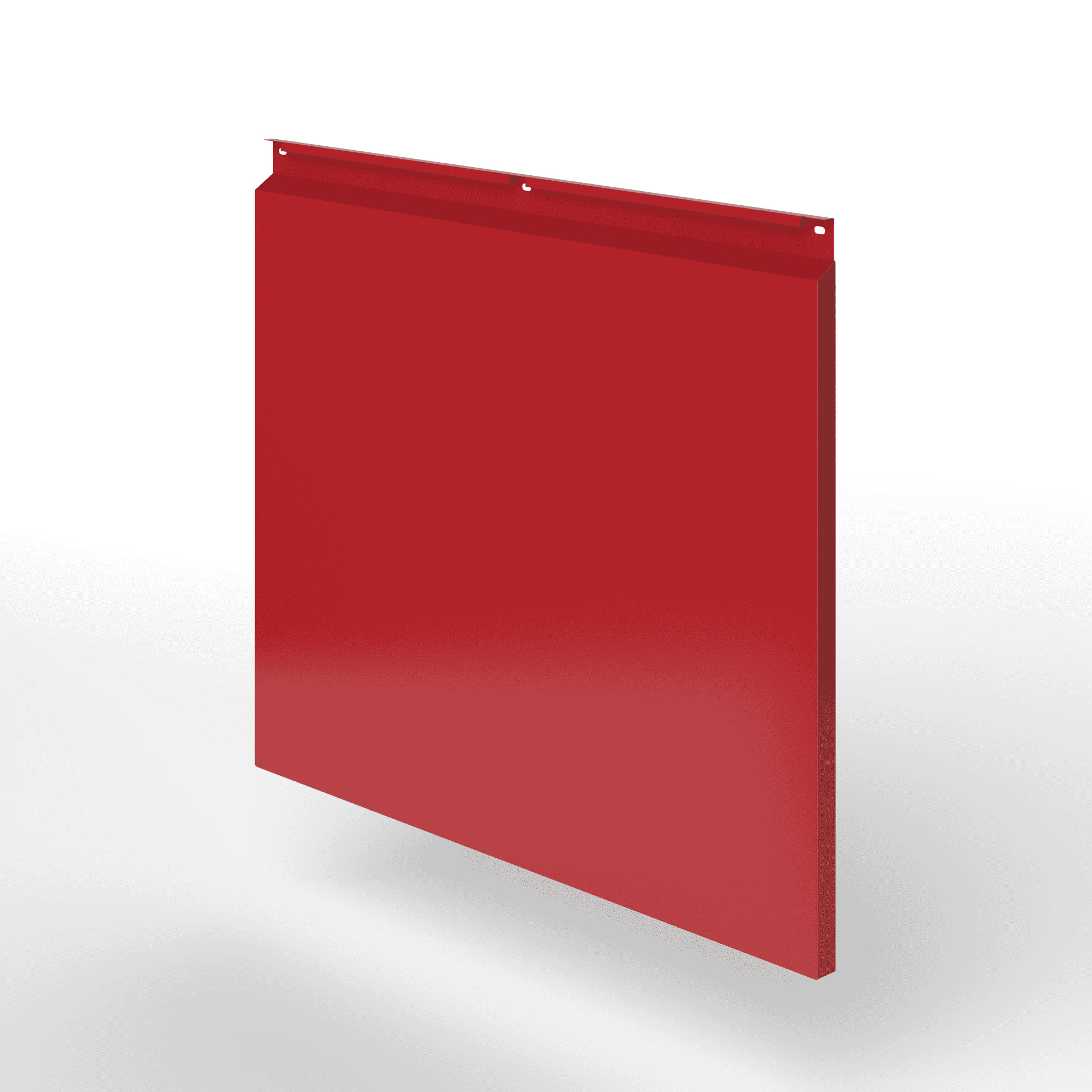 Фасадная металлокассета закрытого типа оцинкованная с порошковым покрытием 0,7x430х915мм RAL 3001 Сигнальный красный