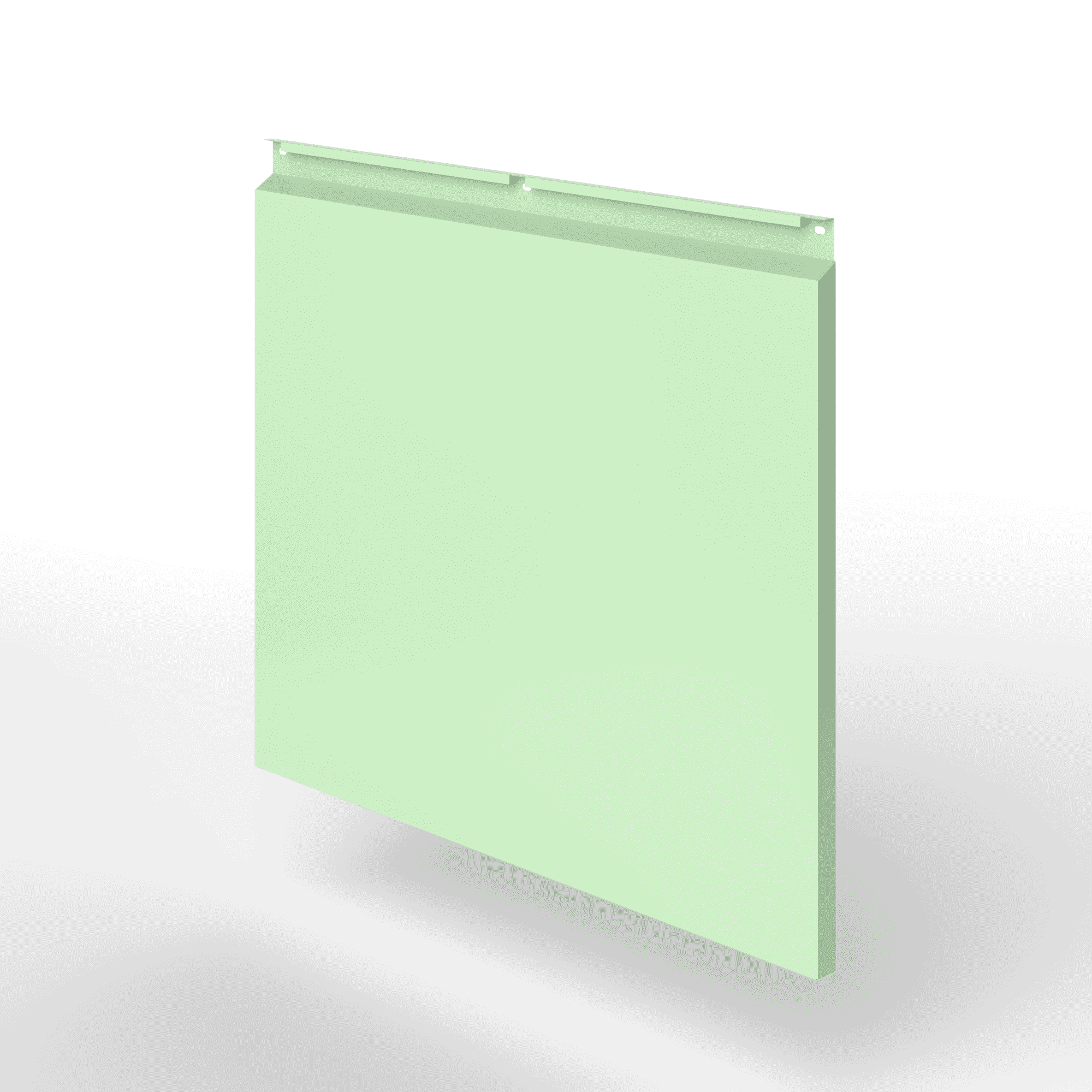 Фасадная металлокассета закрытого типа оцинкованная с порошковым покрытием 0,7x380х370 мм RAL 6019 Бело-зелёный