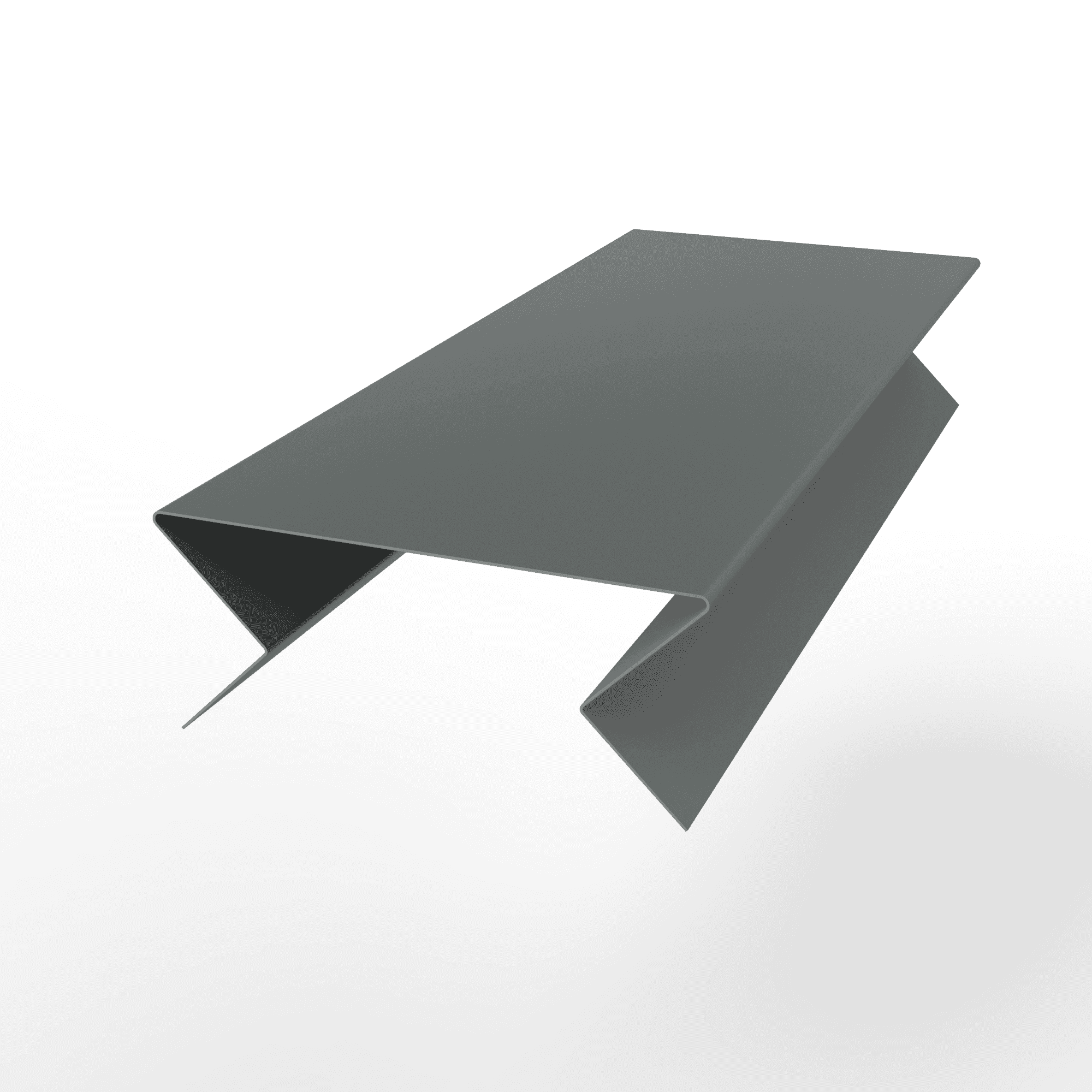 Планка угла внешнего составная нижняя для фальцевой кровли оцинкованная с порошковым покрытием 0,45мм ширина менее 625 мм RAL 7005