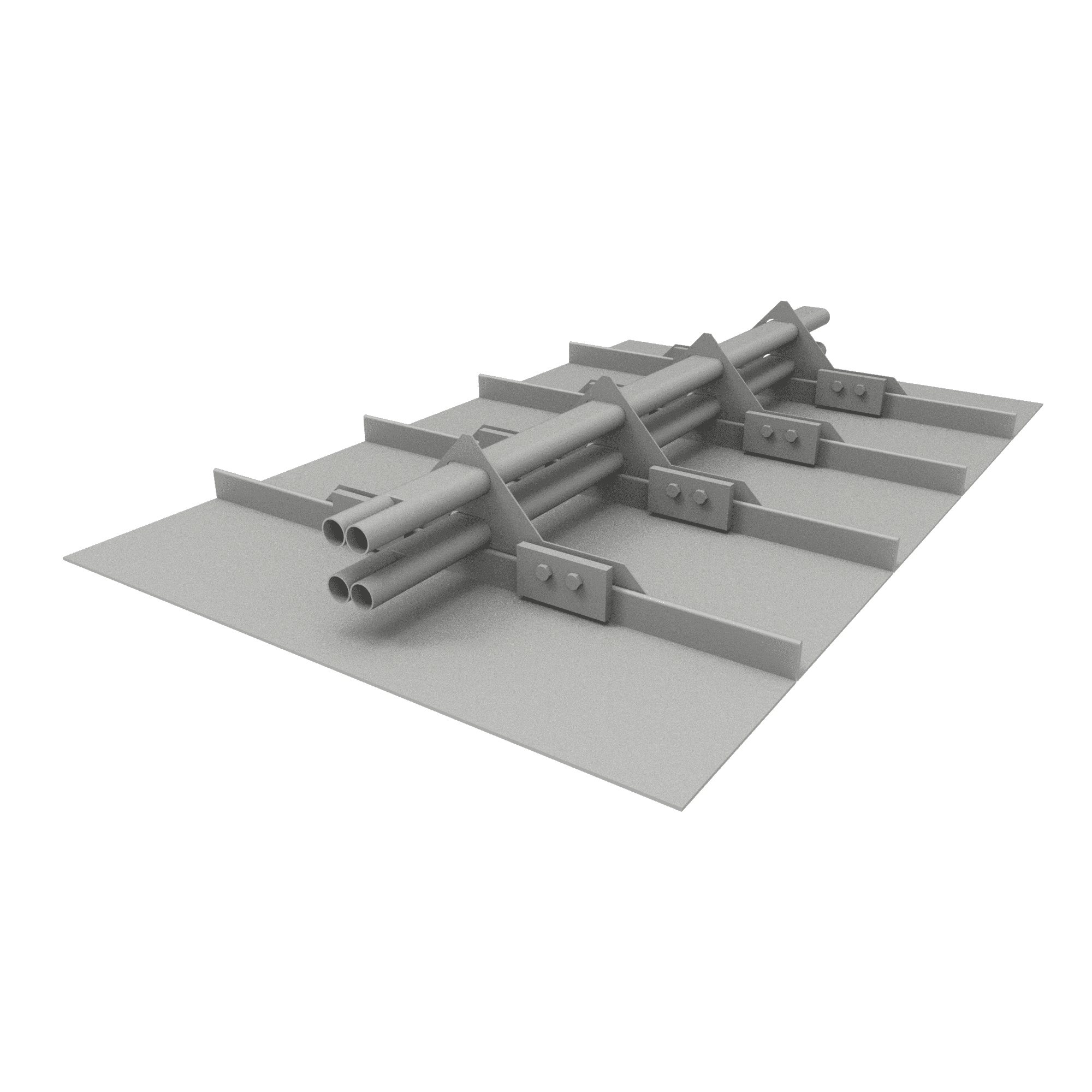 Снегозадержатель трубчатый плоскоовальный 3000мм фальц 40x20-1,0-1,5-3 оцинкованная сталь с порошковым покрытием RAL 7047