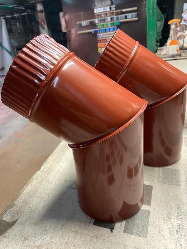 Колено водосточное оцинкованное порошок ф90мм RAL 3009