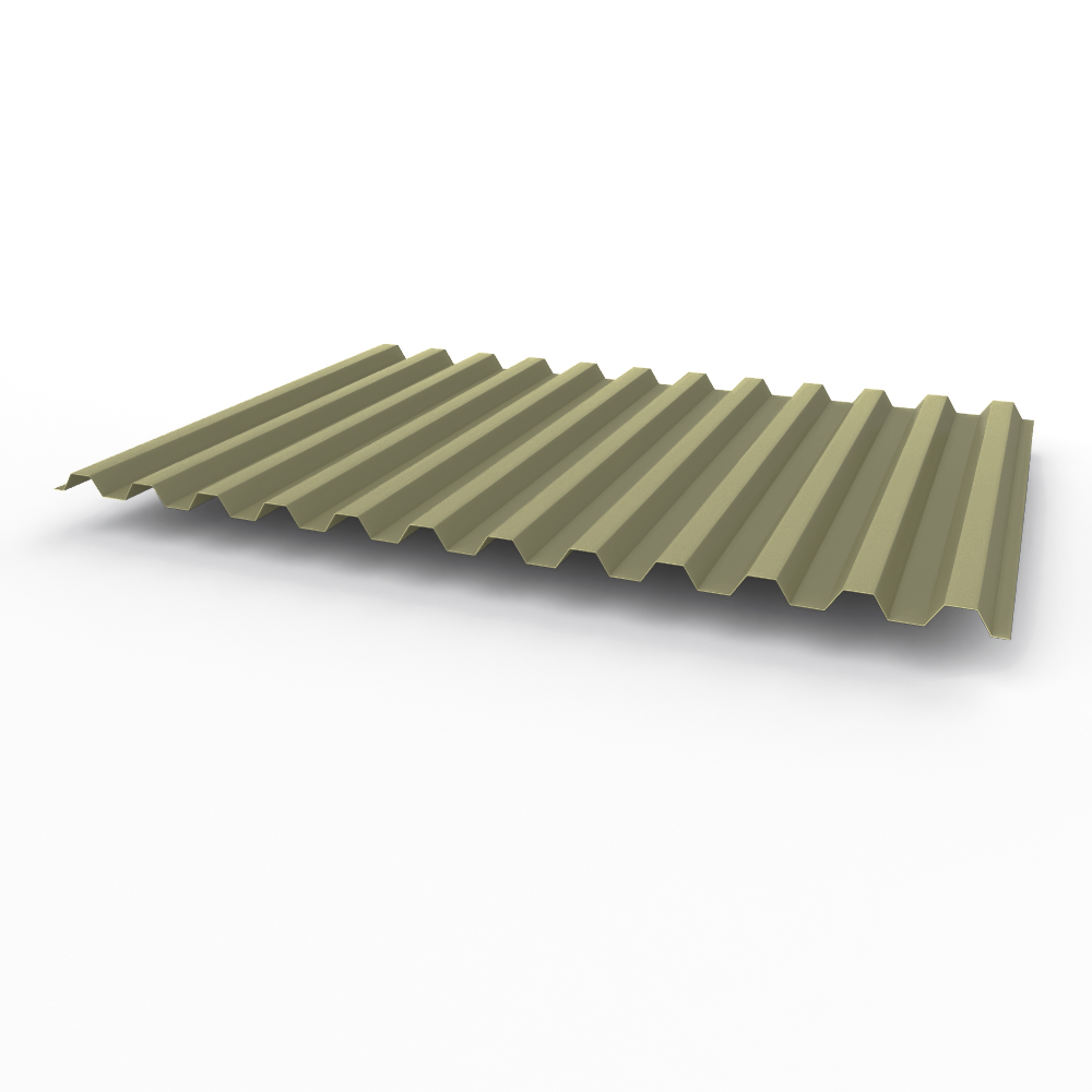 Профнастил С21 0,55х1051мм (RAL 7002) оцинкованный, с полимерным покрытием (полиэстер)