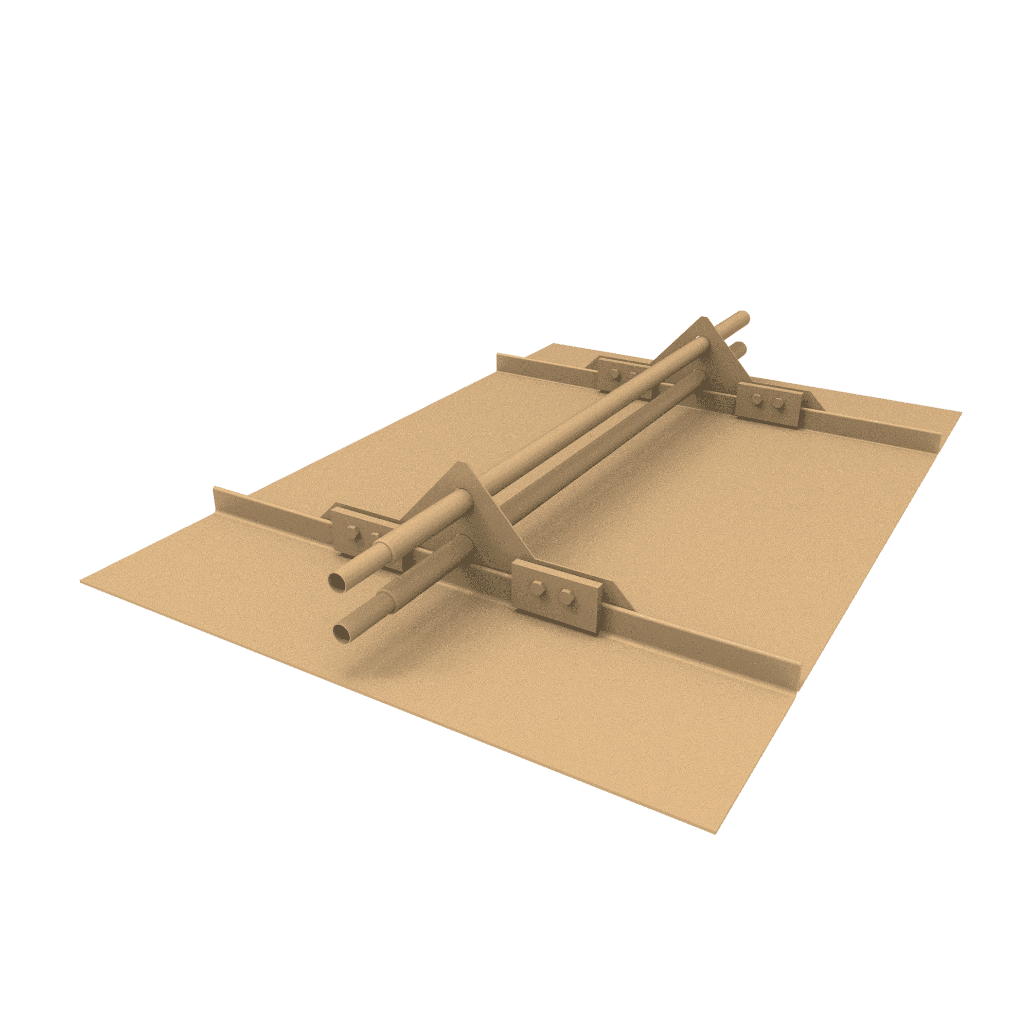 Снегозадержатель трубчатый плоскоовальный 3000мм фальц 25-1,0-1,0-4 оцинкованная сталь с порошковым покрытием RAL 1014