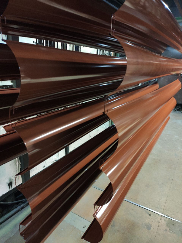 Желоб водосточный оцинкованный порошок ф220х2000мм RAL 8004