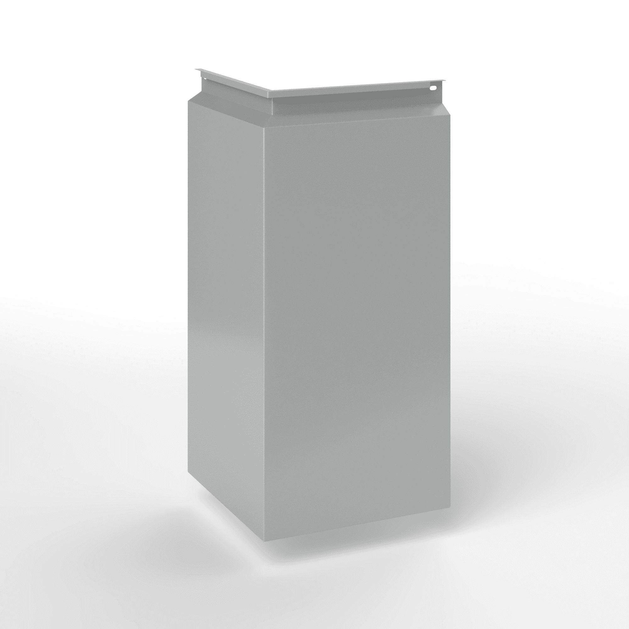 Фасадная металлокассета угловая закрытого типа оцинкованная с порошковым покрытием 1мм RAL 9006