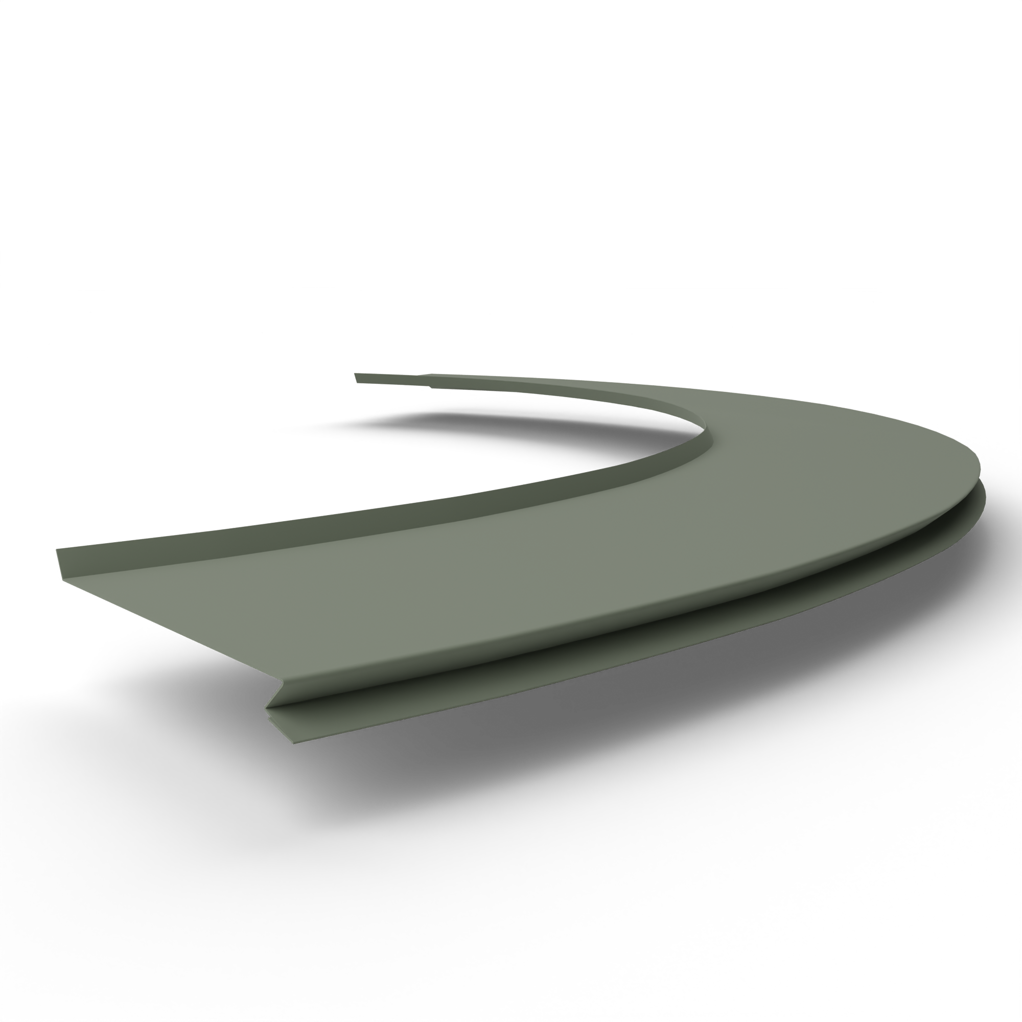 Отлив радиусный 0,5мм RAL 7033 оцинкованный, c порошковым покрытием