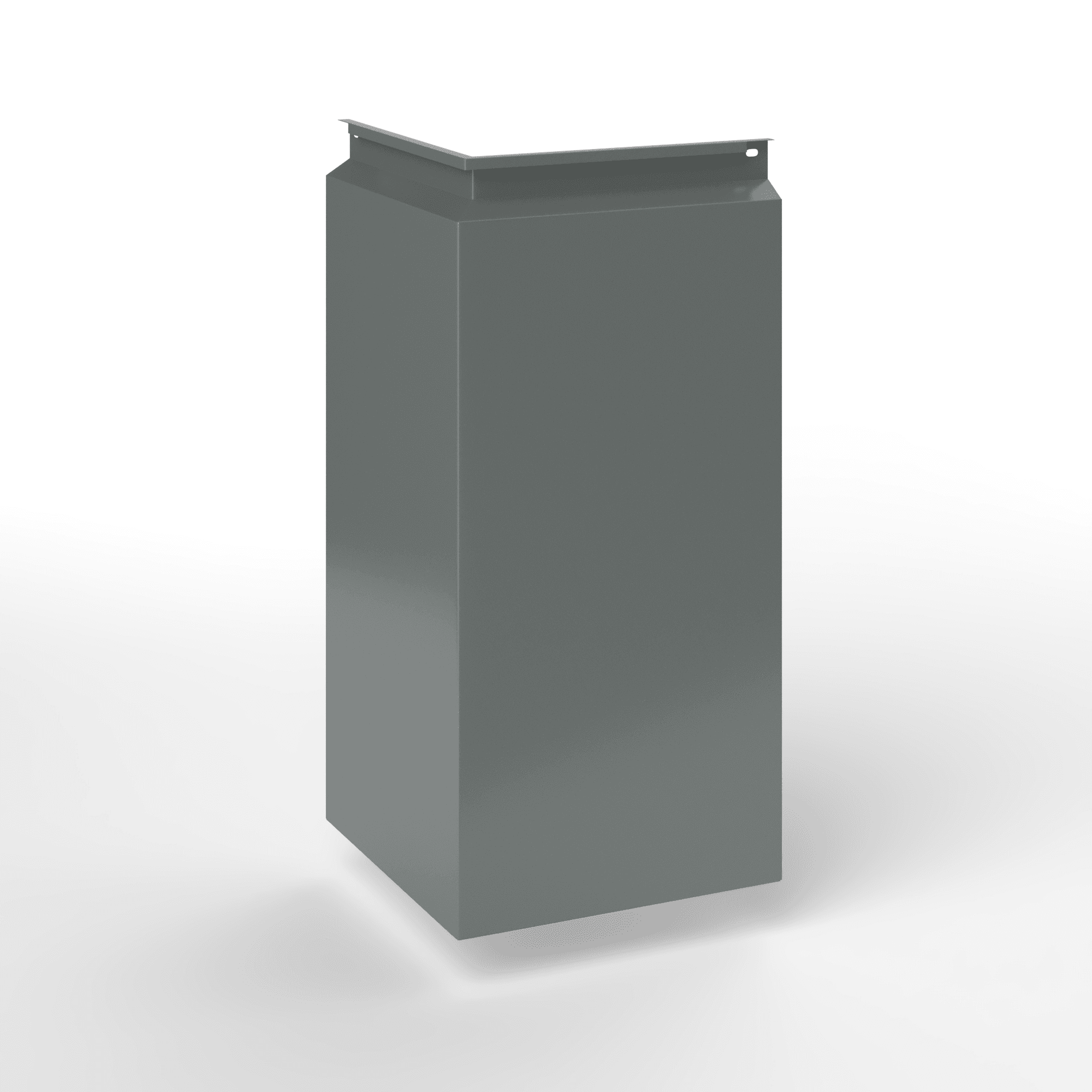 Фасадная металлокассета угловая закрытого типа оцинкованная с порошковым покрытием 1мм RAL 7005