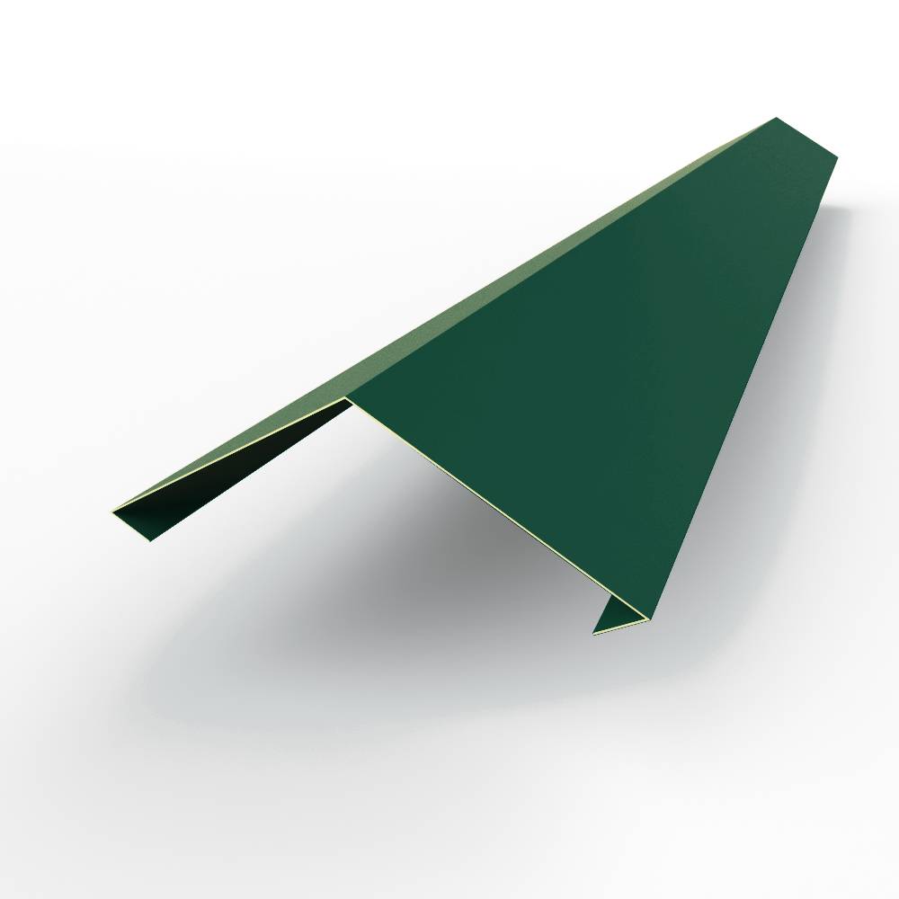 Ендова нижняя плоская 0,45 мм (RAL 6005) оцинкованная c полимерным покрытием